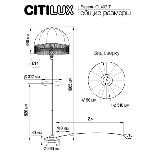 Торшер Citilux Базель CL407925T изображение в интернет-магазине Cramer Light фото 2
