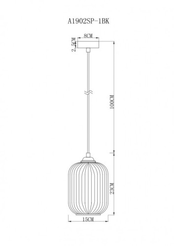 Подвесной светильник ARTE Lamp A1902SP-1BK изображение в интернет-магазине Cramer Light фото 4