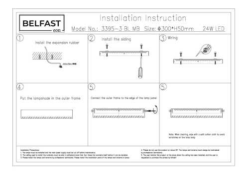 Потолочный светильник Belfast Devon 3395-3 BL MB изображение в интернет-магазине Cramer Light фото 5