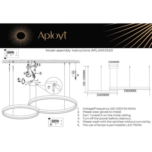 Подвесная люстра Aployt Armel APL.049.03.60 изображение в интернет-магазине Cramer Light фото 15
