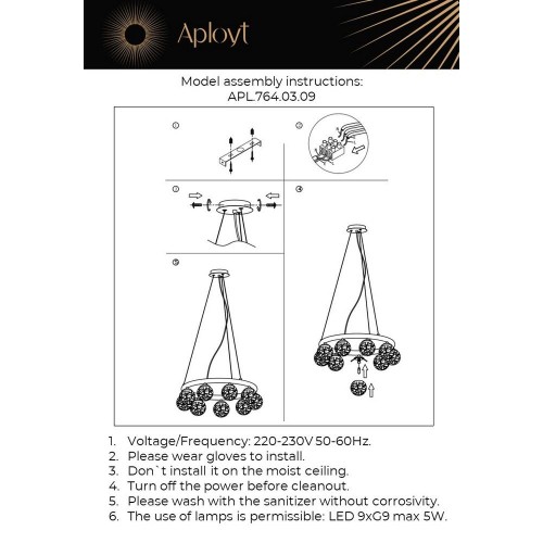 Подвесная люстра Aployt Ola APL.764.03.09 изображение в интернет-магазине Cramer Light фото 2