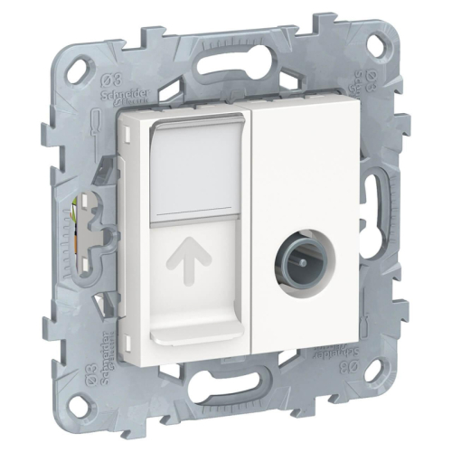 Розетка TV одиночная + RJ45 Schneider Electric Unica New NU547018 дополнительное фото