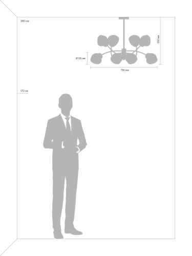 Люстра на штанге Freya Volani FR8017PL-08MG изображение в интернет-магазине Cramer Light фото 8