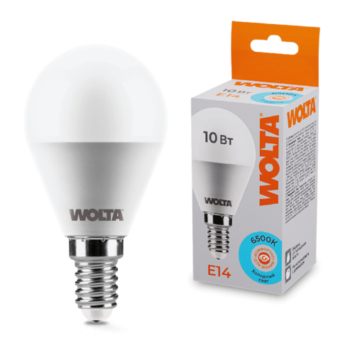 Светодиодная лампа WOLTA 10Вт 6500K E14 груша матовая 25W45GL10E14 изображение в интернет-магазине Cramer Light