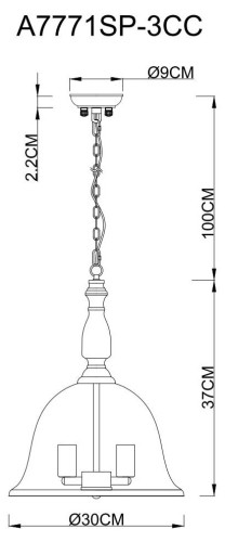 Подвесная люстра ARTE Lamp A7771SP-3CC изображение в интернет-магазине Cramer Light фото 6