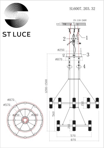 Подвесная люстра ST Luce Gemina SL6007.203.32 изображение в интернет-магазине Cramer Light фото 4