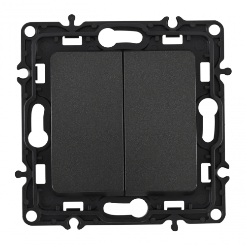 Выключатель двухклавишный проходной Arte Milano 217.32-2.black дополнительное фото фото 4