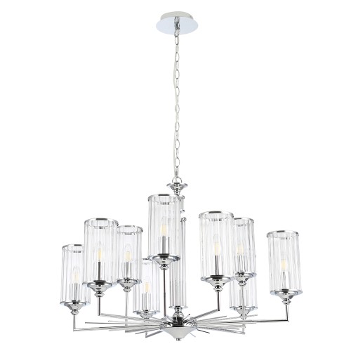 Подвесная люстра Crystal Lux GLORIA SP9 CHROME изображение в интернет-магазине Cramer Light фото 2