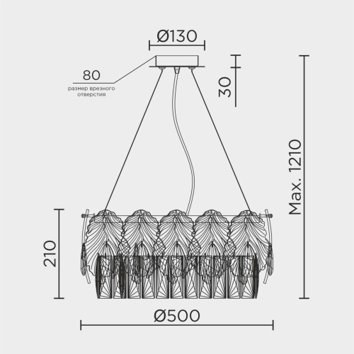 Подвесная люстра Modelux ML.7445.500 GD изображение в интернет-магазине Cramer Light фото 2
