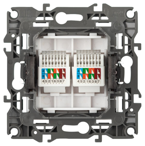 Розетка компьютерная двойная RJ45 Эра 12-3108-01М Б0065686 дополнительное фото фото 3