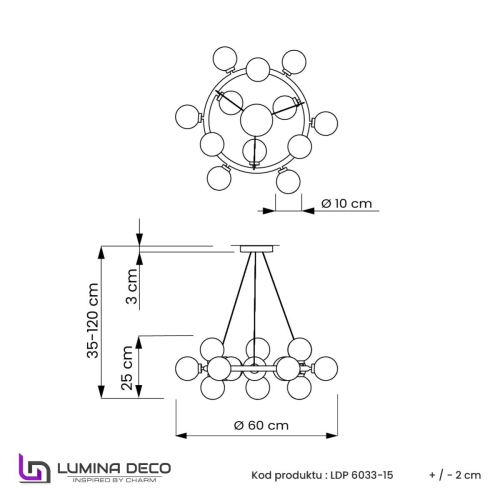 Подвесная люстра Lumina Deco Marsiada LDP 6033-25 FGD изображение в интернет-магазине Cramer Light фото 3