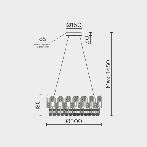 Подвесная люстра Modelux ML.7039.500 CR изображение в интернет-магазине Cramer Light фото 8