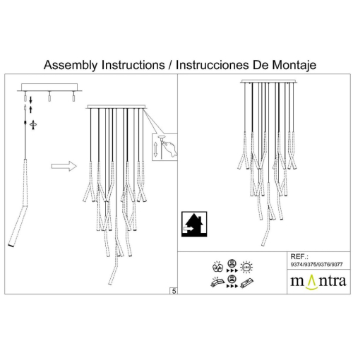 Подвесная люстра Mantra Boomerang 9377+9240 (24L) изображение в интернет-магазине Cramer Light фото 21