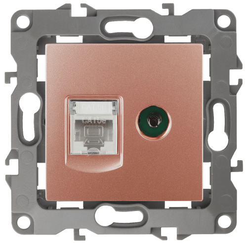 Розетка комбинированная RJ45+TV Эра 12-3110-14 Б0027449 дополнительное фото