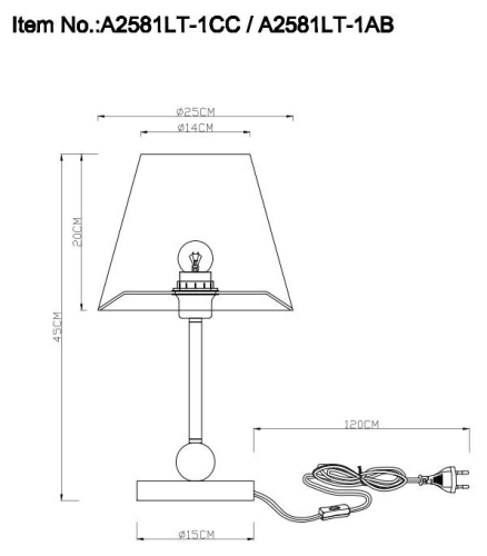 Настольная лампа Arte Lamp ELBA A2581LT-1AB изображение в интернет-магазине Cramer Light фото 4