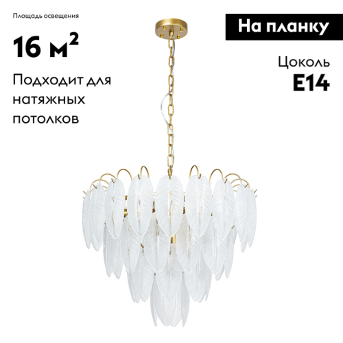 Подвесная люстра Arte Lamp Evie A4052LM-12SG изображение в интернет-магазине Cramer Light фото 2
