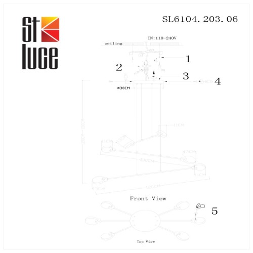 Подвесная люстра ST Luce Montecelio SL6104.203.06 изображение в интернет-магазине Cramer Light фото 3