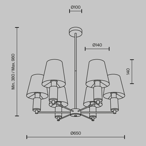 Люстра на штанге Maytoni Lira MOD483PL-06BS изображение в интернет-магазине Cramer Light фото 6