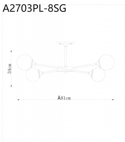 Люстра на штанге ARTE Lamp A2703PL-8SG изображение в интернет-магазине Cramer Light фото 5