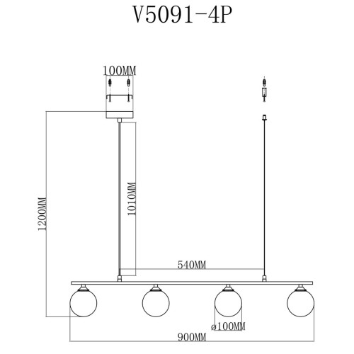 Подвесная люстра Moderli Lingdal V5091-4P изображение в интернет-магазине Cramer Light фото 3