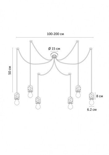 Подвесная люстра ARTE Lamp A4321SP-6GY изображение в интернет-магазине Cramer Light фото 3