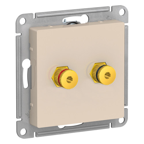 Аудиорозетка двухместная Systeme Electric AtlasDesign Беж ATN000287 дополнительное фото