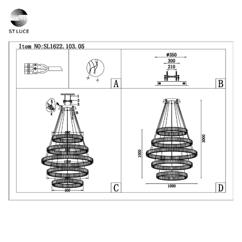 Подвесная люстра ST Luce Tivoli SL1622.103.05 изображение в интернет-магазине Cramer Light фото 3