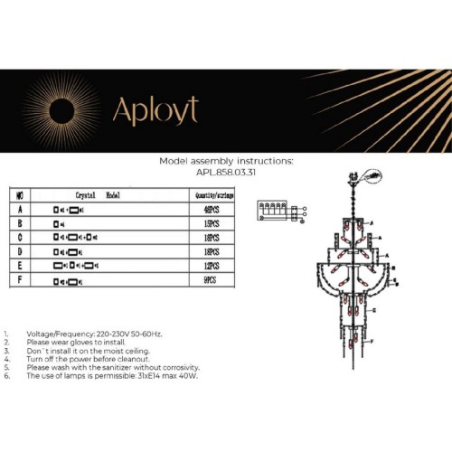 Каскадная люстра Aployt Alessio APL.858.03.31 изображение в интернет-магазине Cramer Light фото 2