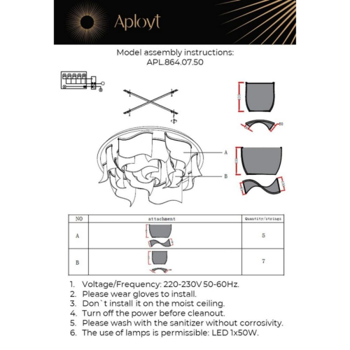 Потолочная люстра Aployt Annetta APL.864.07.50 изображение в интернет-магазине Cramer Light фото 2