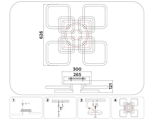 Потолочная люстра Ambrella Light Acrylica Original FA3866 изображение в интернет-магазине Cramer Light фото 8