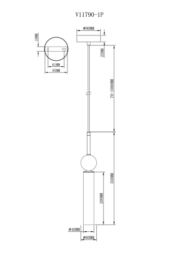 Подвесной светильник Moderli Illis V11790-1P изображение в интернет-магазине Cramer Light фото 7