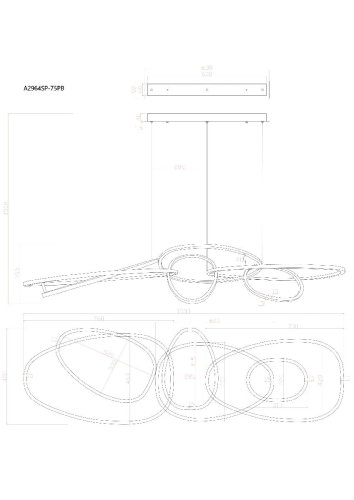 Подвесная люстра Arte Lamp Oracle A2964SP-75PB изображение в интернет-магазине Cramer Light фото 2