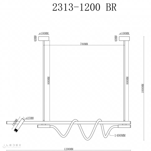 Подвесная люстра iLedex Cross 2313-1200 BR изображение в интернет-магазине Cramer Light фото 2