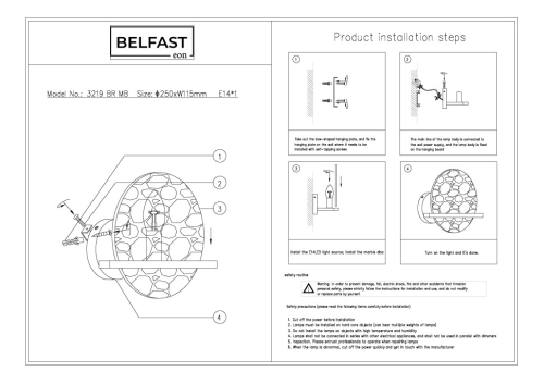 Настенный светильник Belfast Ravenhill 3219 BR MB изображение в интернет-магазине Cramer Light фото 7