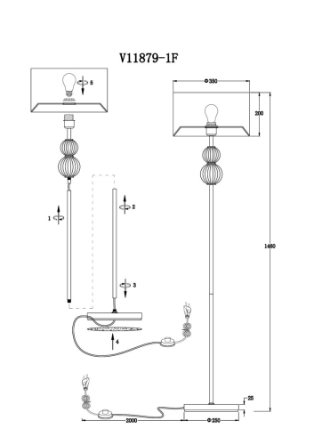 Торшер Moderli Brumi V11879-1F изображение в интернет-магазине Cramer Light фото 7