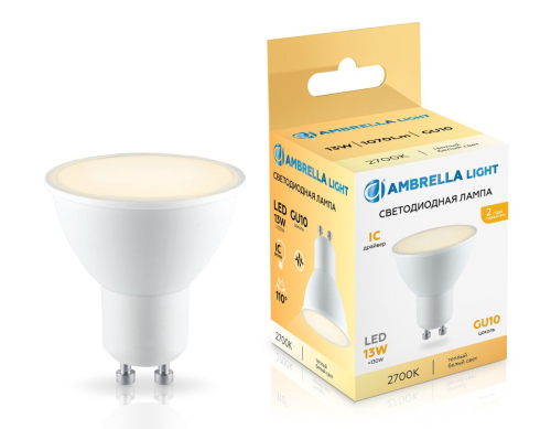 Светодиодная лампа Ambrella Light Bulbing GU10 13W 2700K 181303 изображение в интернет-магазине Cramer Light фото 3