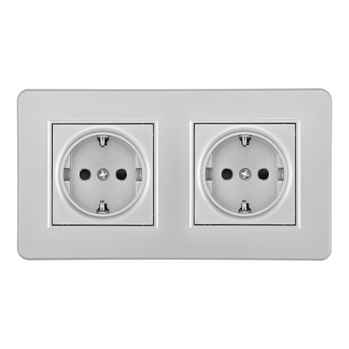 Розетка Arte Milano SET16-2-40-1x2 silver дополнительное фото