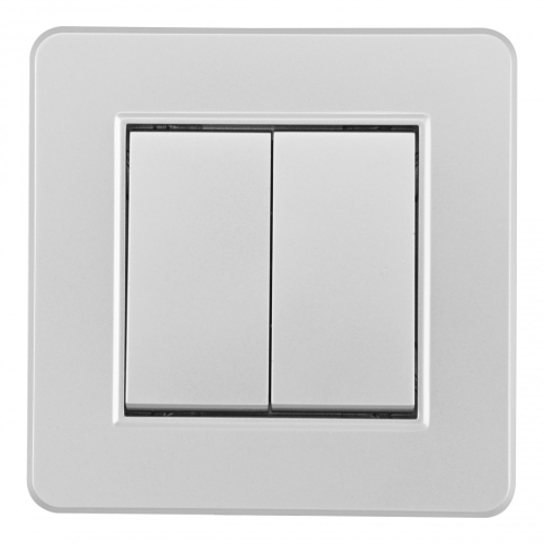 Выключатель двухклавишный Arte Milano SET16-1-30-2 silver дополнительное фото фото 2