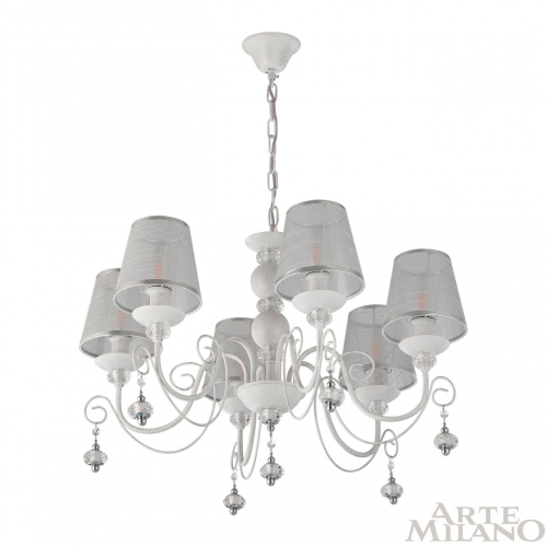 Подвесная люстра Arte Milano 347620/6 WT+SL изображение в интернет-магазине Cramer Light фото 4