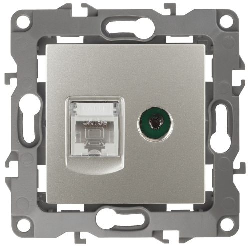 Розетка комбинированная RJ45+TV Эра 12-3110-15 Б0027450 дополнительное фото