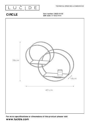 Настенный светильник Lucide Circle 21225/01/30 изображение в интернет-магазине Cramer Light фото 8