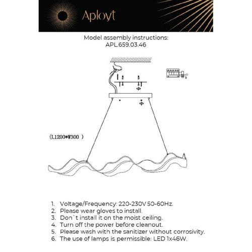 Подвесная люстра Aployt Viola APL.659.03.46 изображение в интернет-магазине Cramer Light фото 2