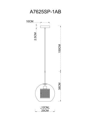 Подвесной светильник Arte Lamp Manchester A7630SP-1AB изображение в интернет-магазине Cramer Light фото 2