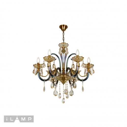 Подвесная люстра iLamp Asia 61081-6 BR изображение в интернет-магазине Cramer Light