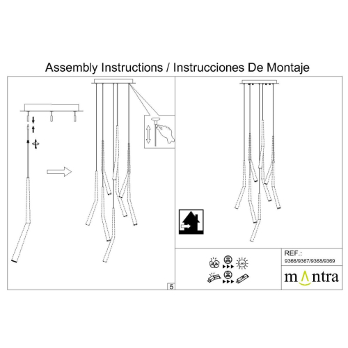 Подвесная люстра Mantra Boomerang 9369+9240 (8L) изображение в интернет-магазине Cramer Light фото 21
