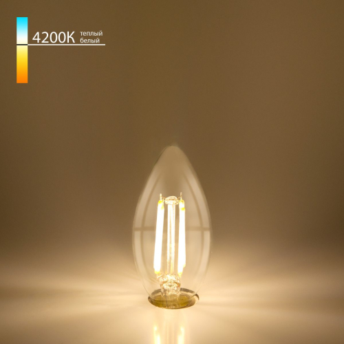 Лампа светодиодная филаментная Elektrostandard E14 7W 4200K прозрачная 4690389062896 изображение в интернет-магазине Cramer Light фото 2