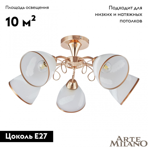 Потолочная люстра Arte Milano Napoli 336966/5 FGD изображение в интернет-магазине Cramer Light фото 2