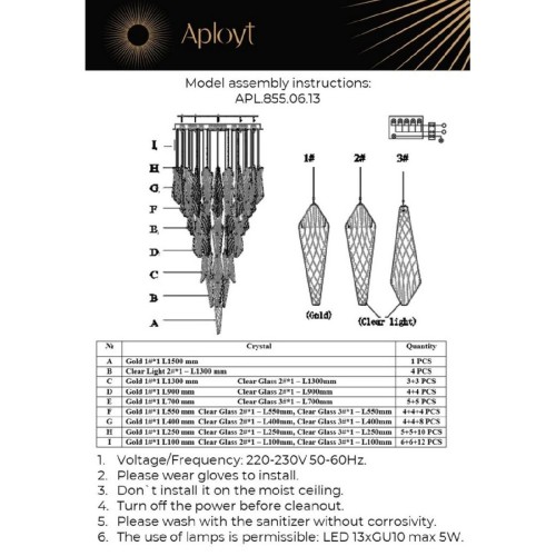 Каскадная люстра Aployt Teresa APL.855.06.13 изображение в интернет-магазине Cramer Light фото 14