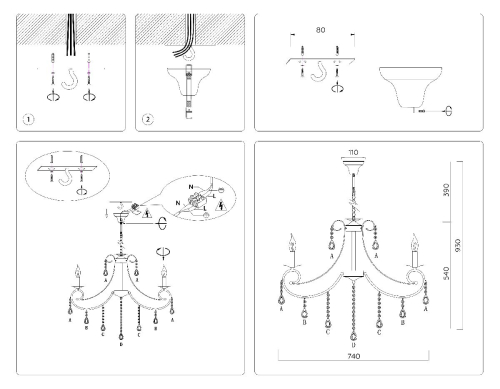 Подвесная люстра Ambrella Light Classic TR4917 изображение в интернет-магазине Cramer Light фото 3