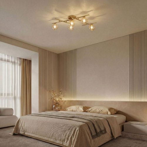 Потолочный светильник Eurosvet Liana 502001/5 латунь a072099 изображение в интернет-магазине Cramer Light фото 3